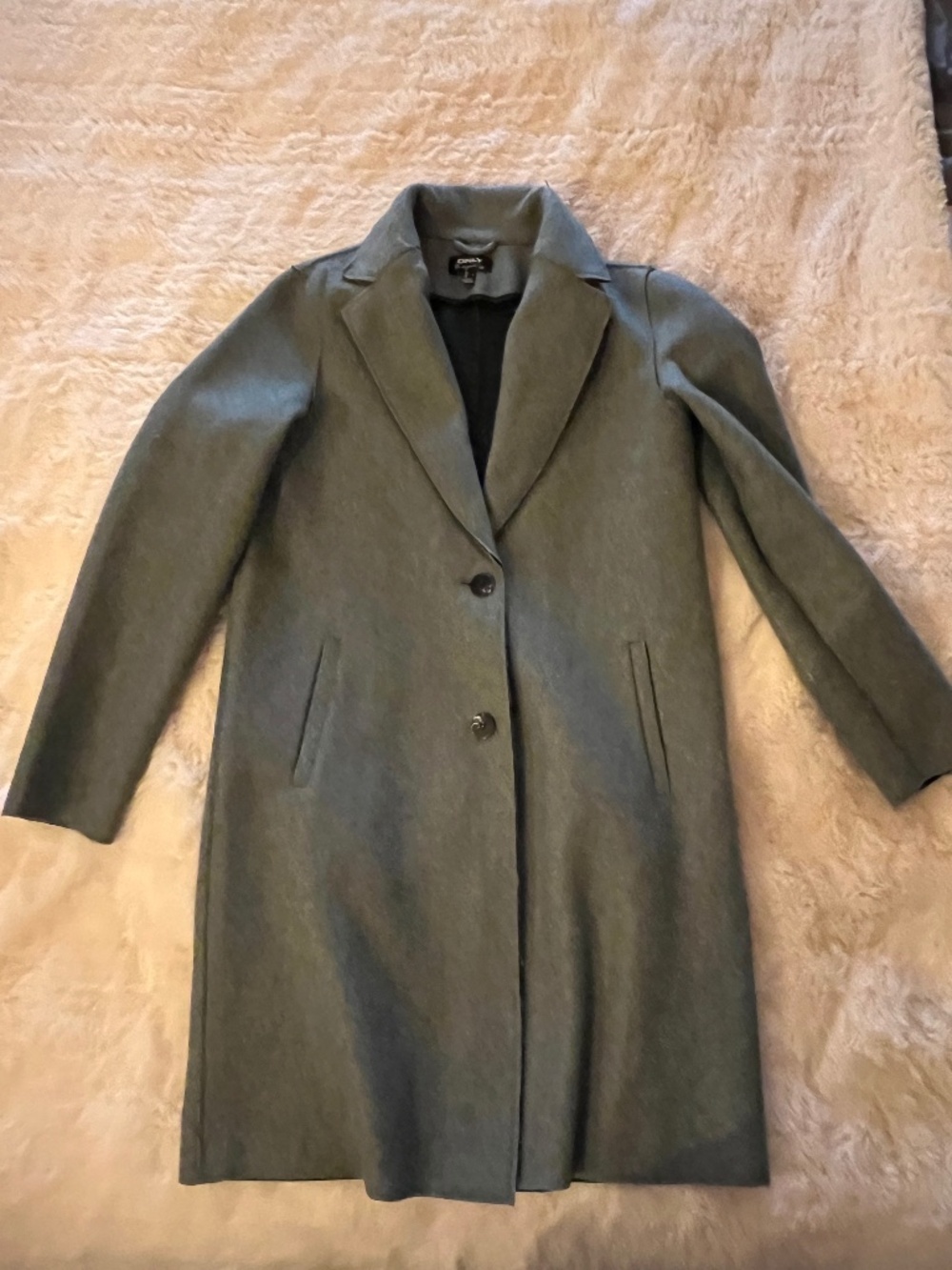 Sage Green Trench-Style Coat – ONLY | Size Small